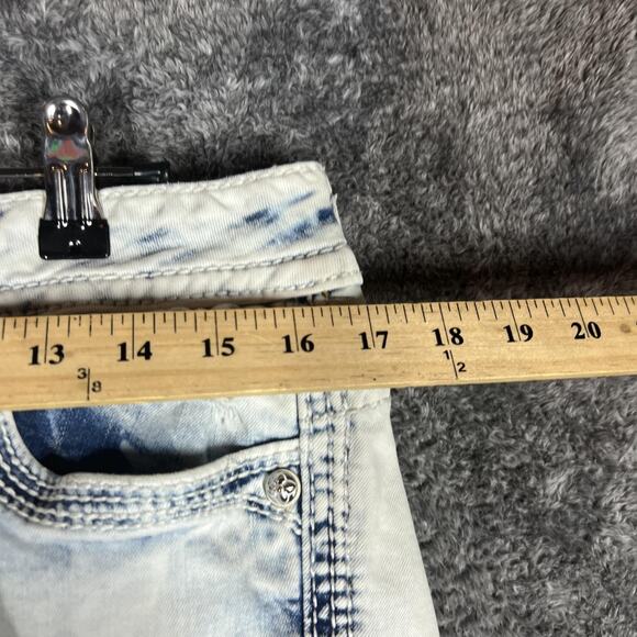 Rock Revival Jeans Womens 29 Light Wash Blue Celte Skinny Distressed Embroidered - Picture 2 of 10